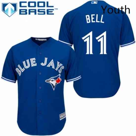 Youth Majestic Toronto Blue Jays 11 George Bell Authentic Blue Alternate MLB Jersey